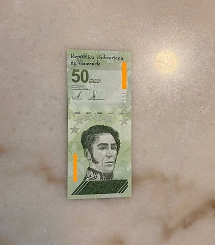 (10) 50 Venezuela Digital Bolivar Black Light Uv-Verified Authentic