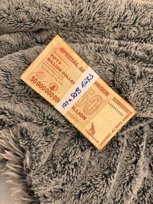 100 x 50 Billion Zimbabwe Special Agro Cheque (2008yr) Black Light Uv-Verified​ Authentic Notes