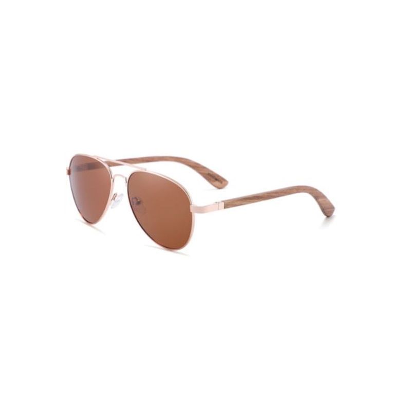 Rose gold Aviator Wooden Sunglasses