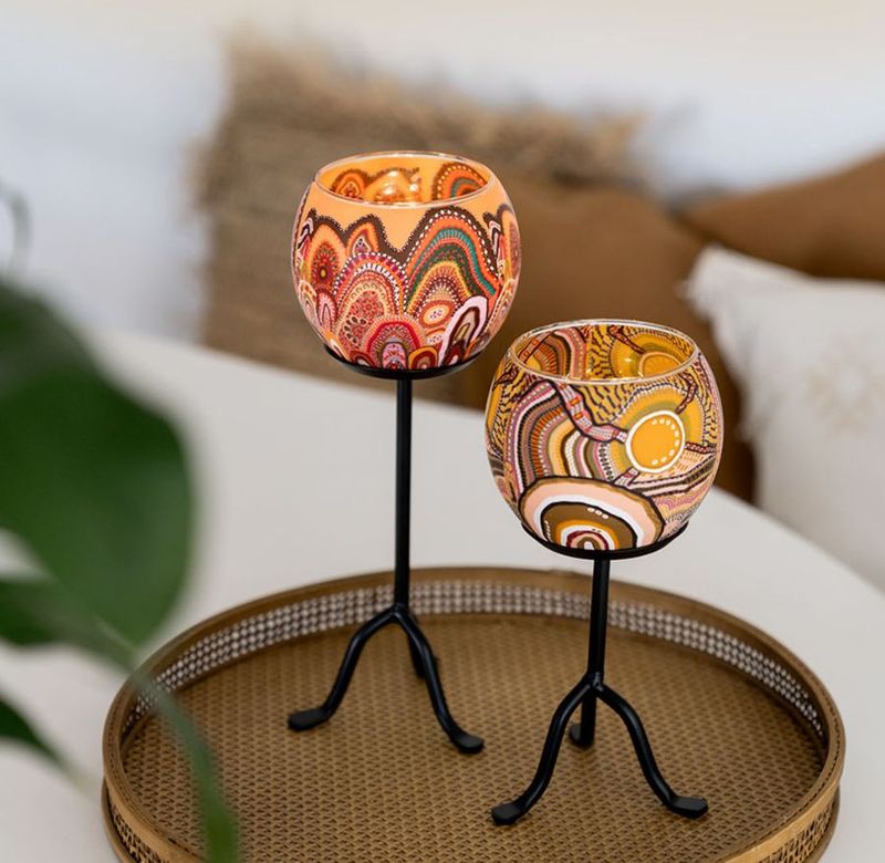 Art Glass Tea Light Holders