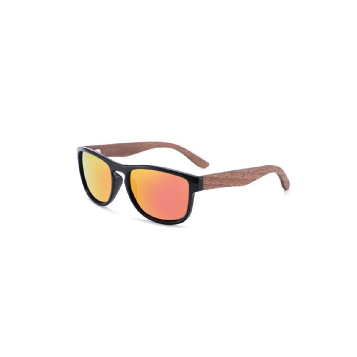 Santa Cruz Wooden Sunglasses Santa Cruz BAM Sunglasses with black frame light bamboo arms and orange polarised lenses