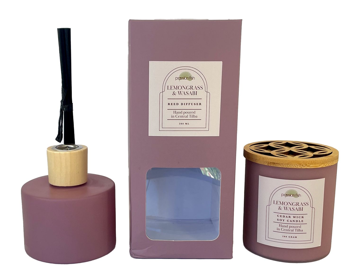 Lemongrass & Wasabi Cedarwick Jar & Reed Diffuser Lemongrass & Wasabi Cedarwick Jar & Reed Diffuser