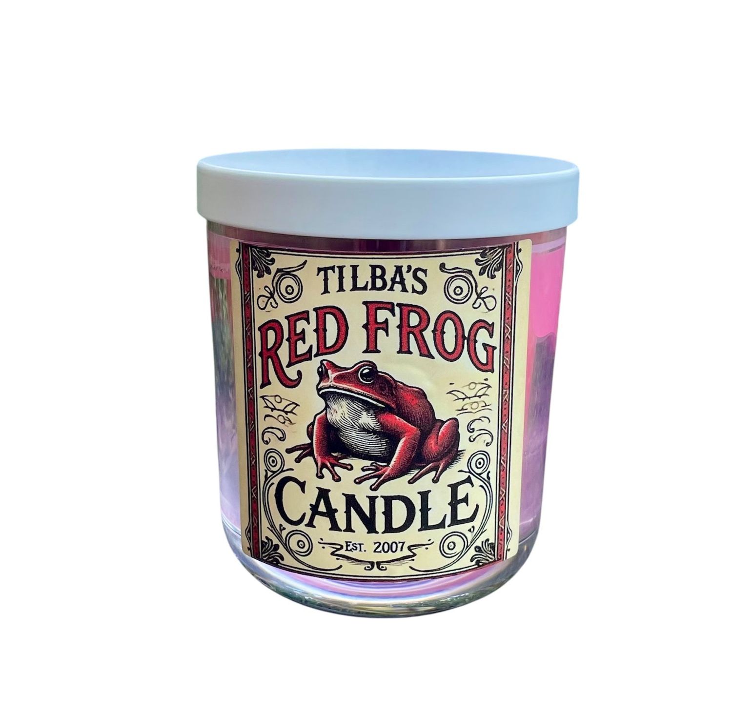 Red Frogs soy candle handmade by Passionfish Candles in Central Tilba