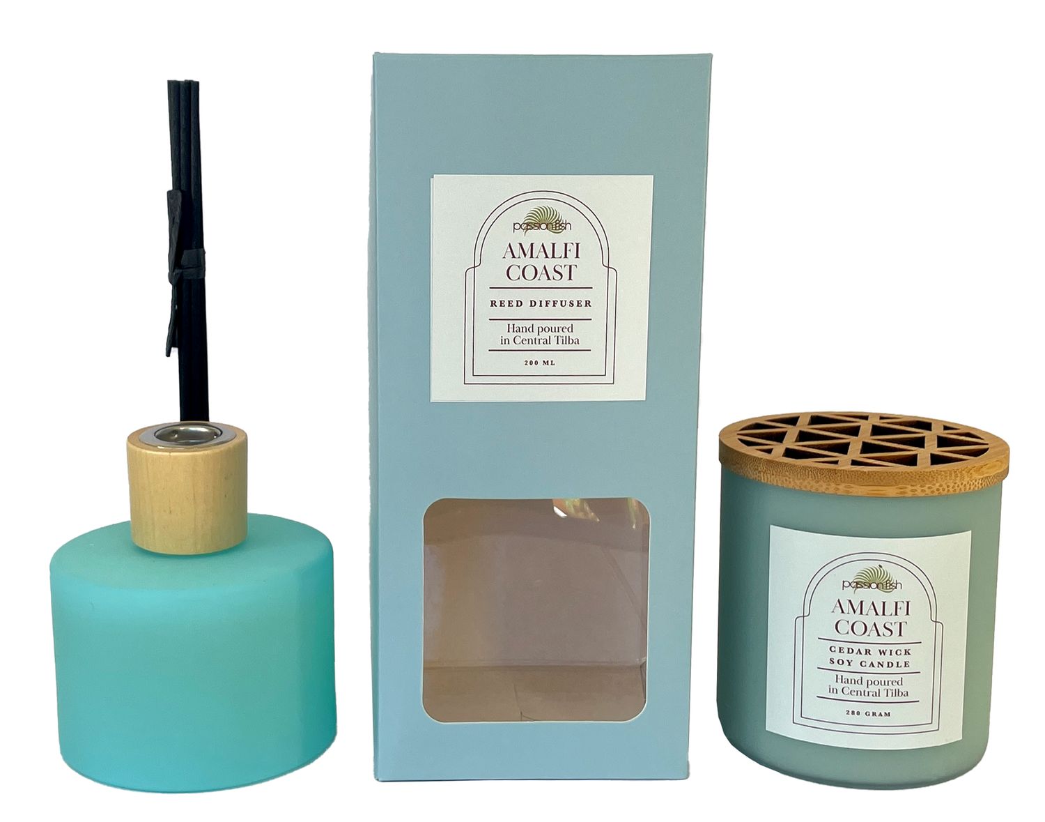 Amalfi Coast Cedarwick Jar Candle handmade by Passionfish Candles in Central Tilba