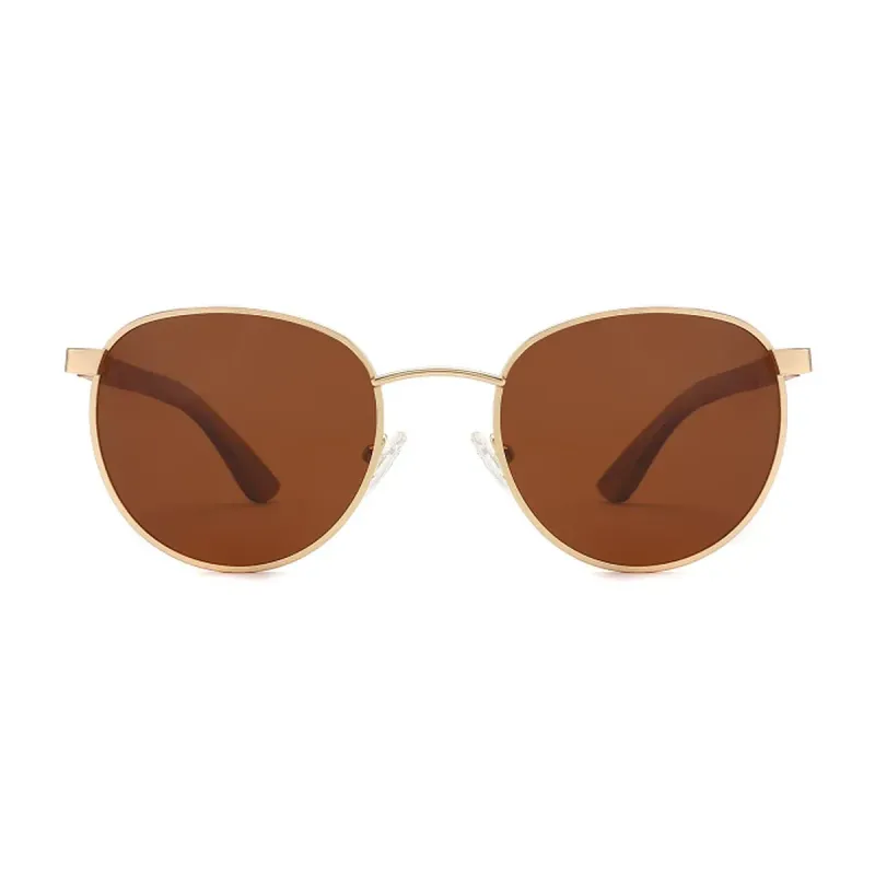 BAM Mystery Bay Round Polarised Bamboo Sunglasses BAM Mystery Bay round polarised sunglasses with gold frame and brown lenses