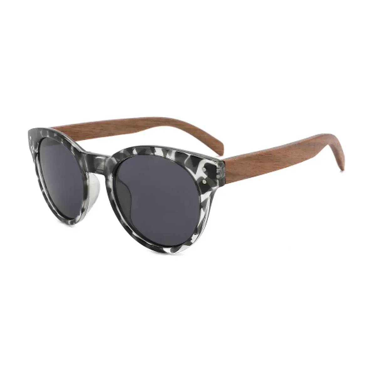 BAM Gulaga Smoke polarised sunglasses with grey marbled rounded frame