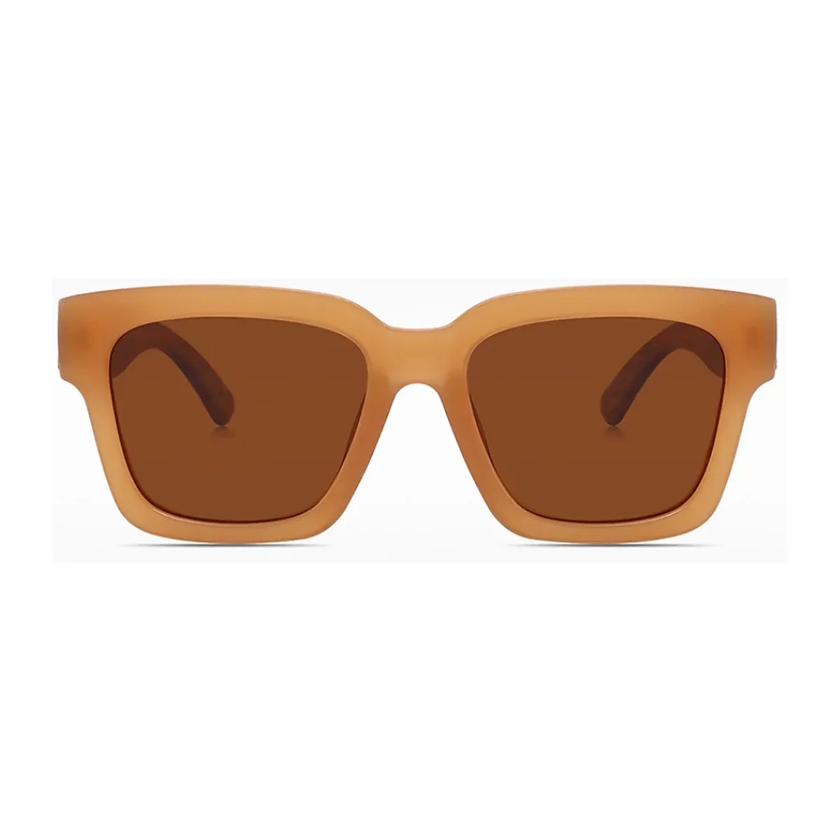 BAM Bodalla Amber polarised sunglasses with chunky caramel square frame