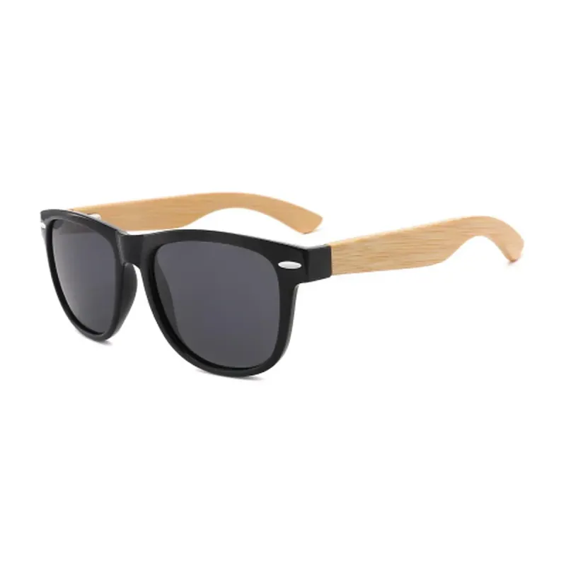 BAM Tilba Black Polarised Bamboo Sunglasses BAM Tilba Black polarised sunglasses with black square frame and bamboo arms