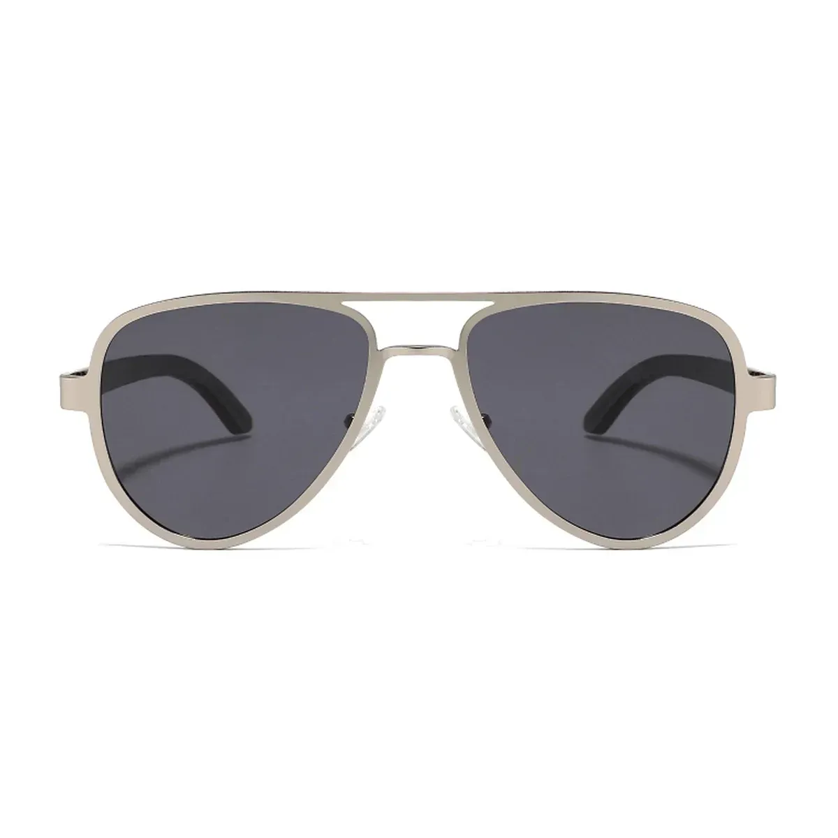 BAM Montague Aviator Polarised Bamboo Sunglasses BAM Montague Aviator polarised sunglasses with silver frame and smoke lenses