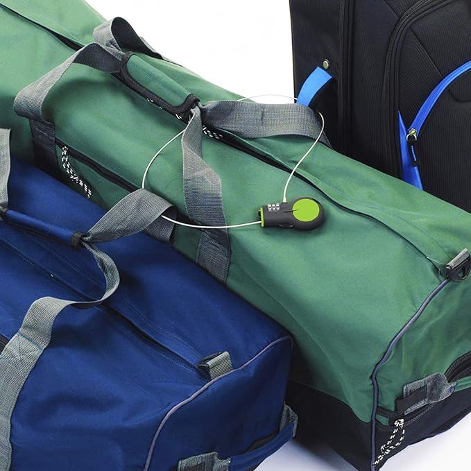 Cable Luggage Lock | TSA Approved | Travel or Bike Lock | Set Your Combination | 30-inch Retractable Steel Cable | Green