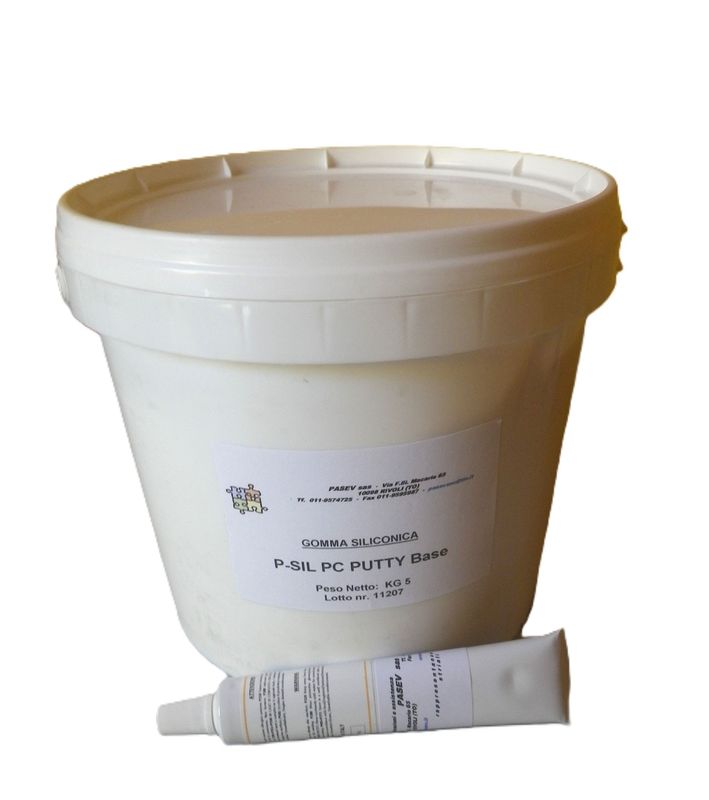 P-SIL PC PUTTY BASE 5kg + n. 5 CATA P da 50gr Gomma Siliconica in Pasta Plasmabile