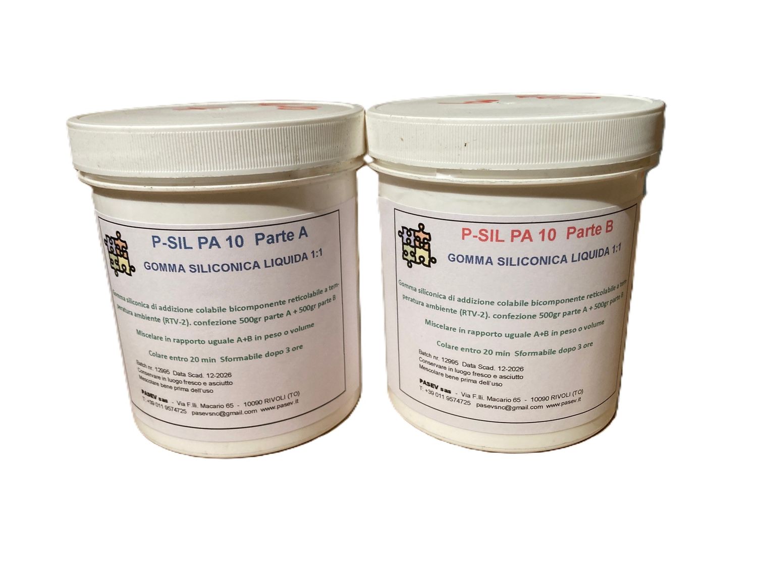 GOMMA SILICONICA PER STAMPI ELASTICI 1:1 KIT 1 KG