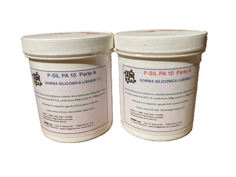 GOMMA SILICONICA PER STAMPI ELASTICI 1:1 KIT 1 KG