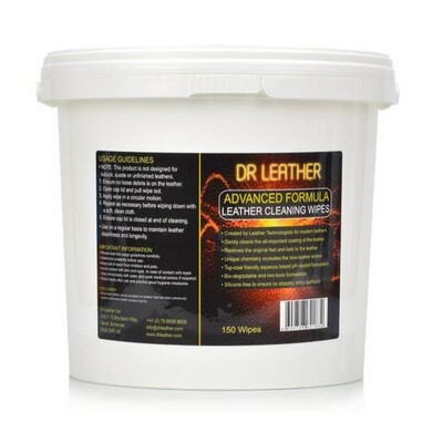 DR LEATHER ADVANCED FORMULA LEATHER CLEANING WIPES (150 PACK)