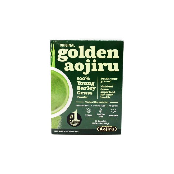 Nihon Golden Aojiru Golden 100% Young Barley Grass Powder Drink 46 Packets