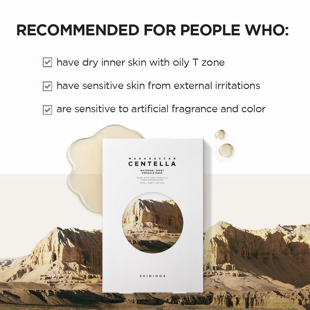 Skin1004 Madagascar Centella Watergel Sheet Ampoule Mask 5 Sheets