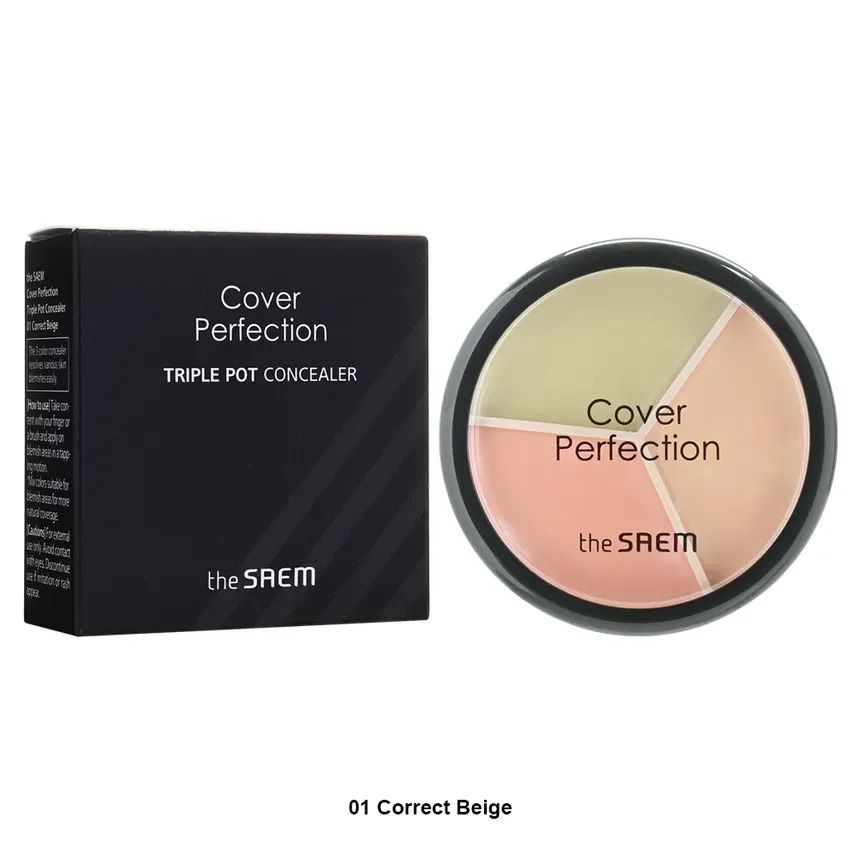 The Saem Perfection Triple Pot Concealer, Color: #01 Correct Beige