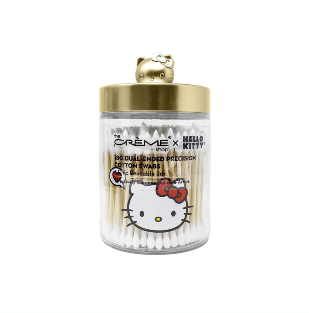 TCS SANRIO Hello Kitty Chic Reusable Jar + Precision Cotton Swabs