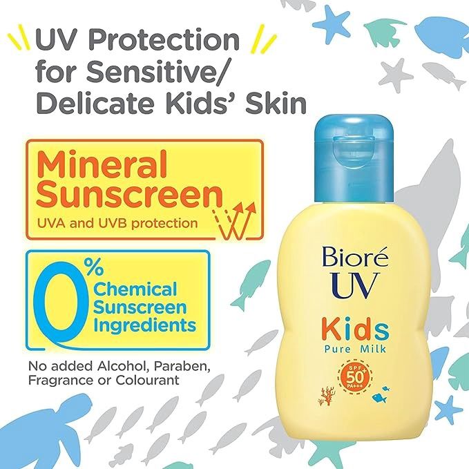 Kao Biore UV Kids Pure Milk Sunscreen SPF 50 PA+++ 70ml