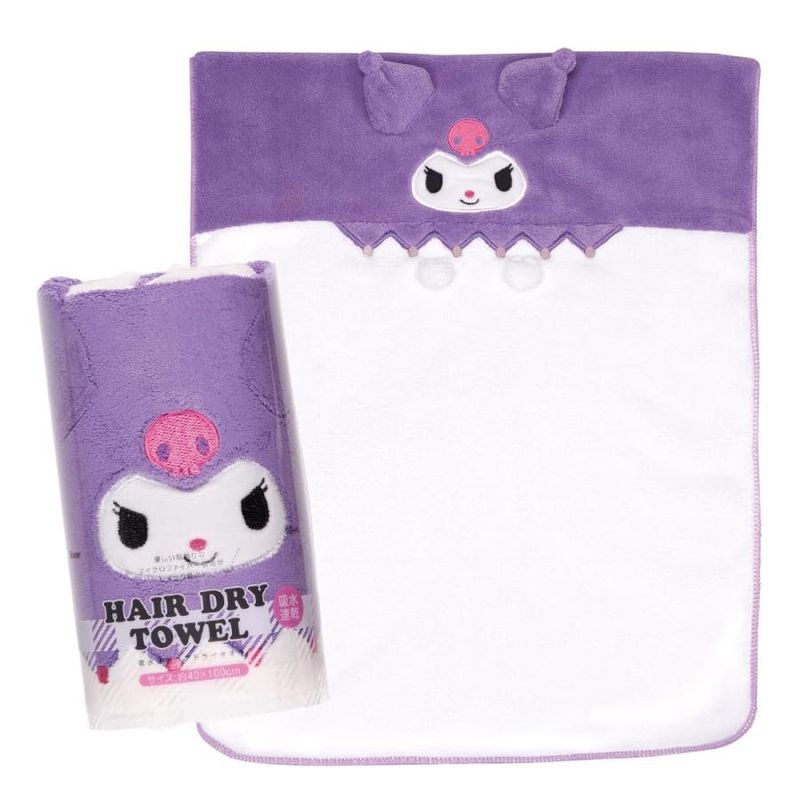 Skater Hair Dry Towel - Kuromi 40cm x 100cm