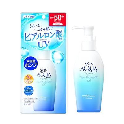 日焼け止め Kira- Kira Rohto Skin Aqua Super Moisture Gel Pump Type SPF50+PA++++ 140ml