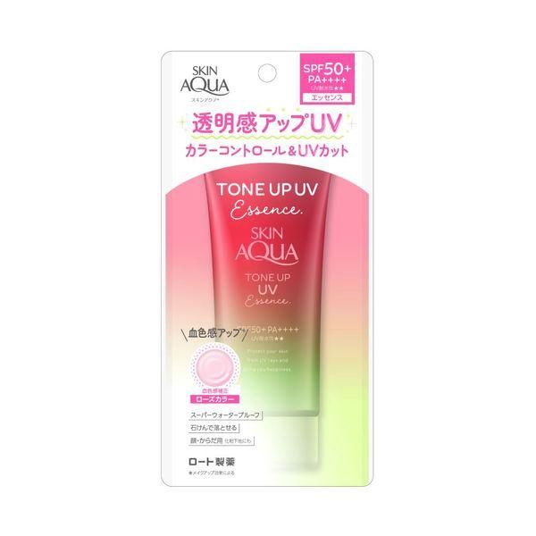 Rohto Skin Aqua Tone-Up UV Essence - Rose Color 80ml