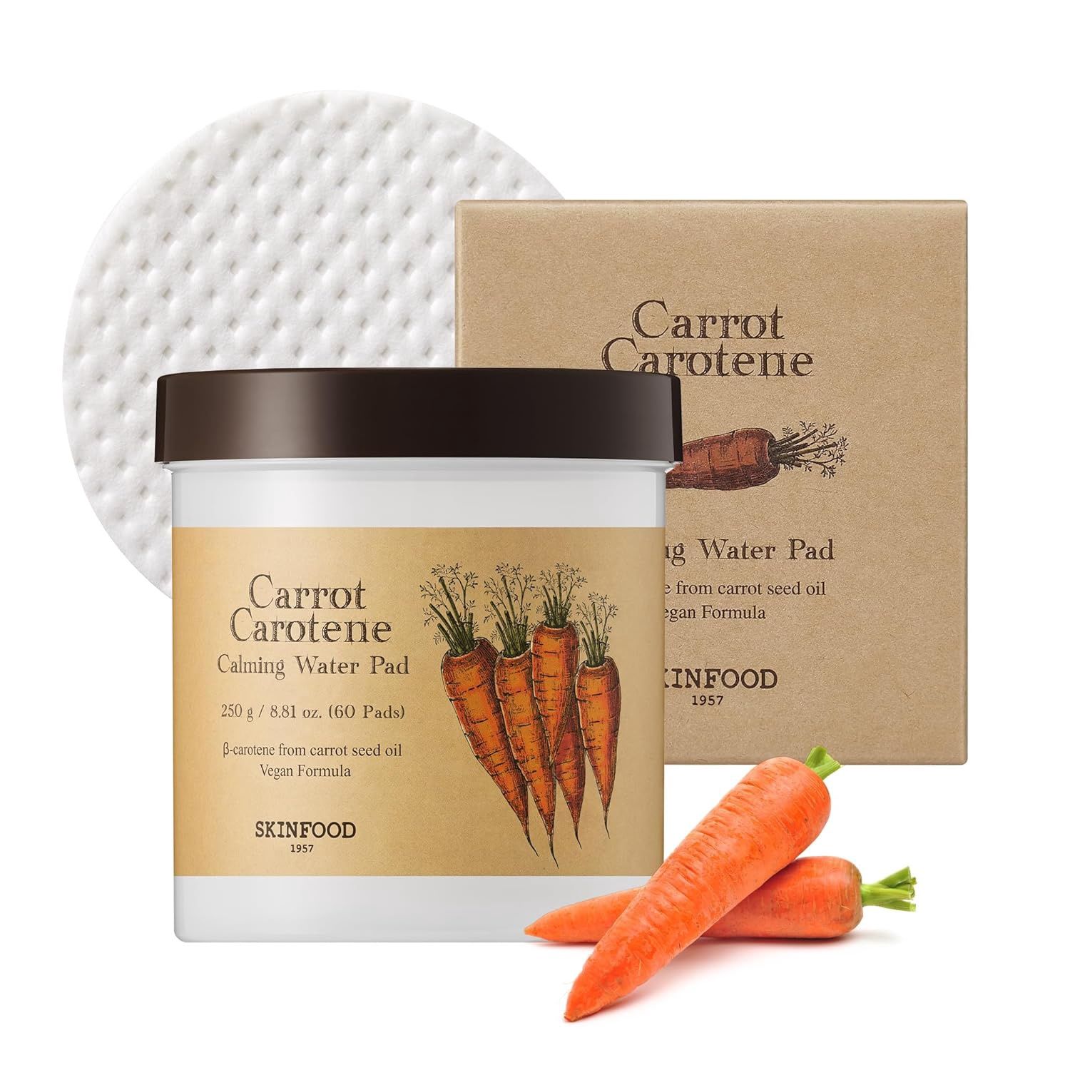 Skinfood  Carrot Carotene Calming Water Pad 60 Pads