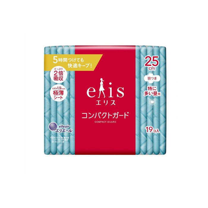 Elleair Elis Compact Guard Sanitary Napkin Especially Heavy Day  W/Wing 19p