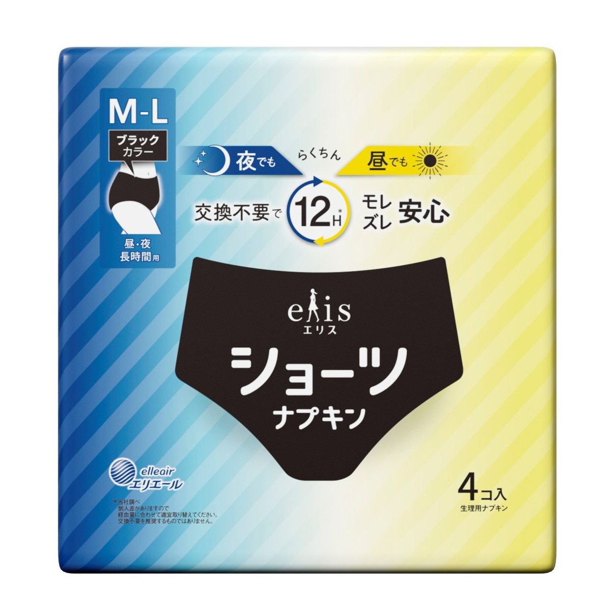 Elleair Elis Sanitary Shorts M-L Black 4P
