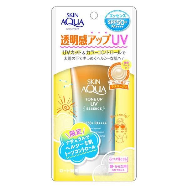 Rohto Skin Aqua Tone Up UV Essence - Latte Beige SPF50+/PA++++ 80ml
