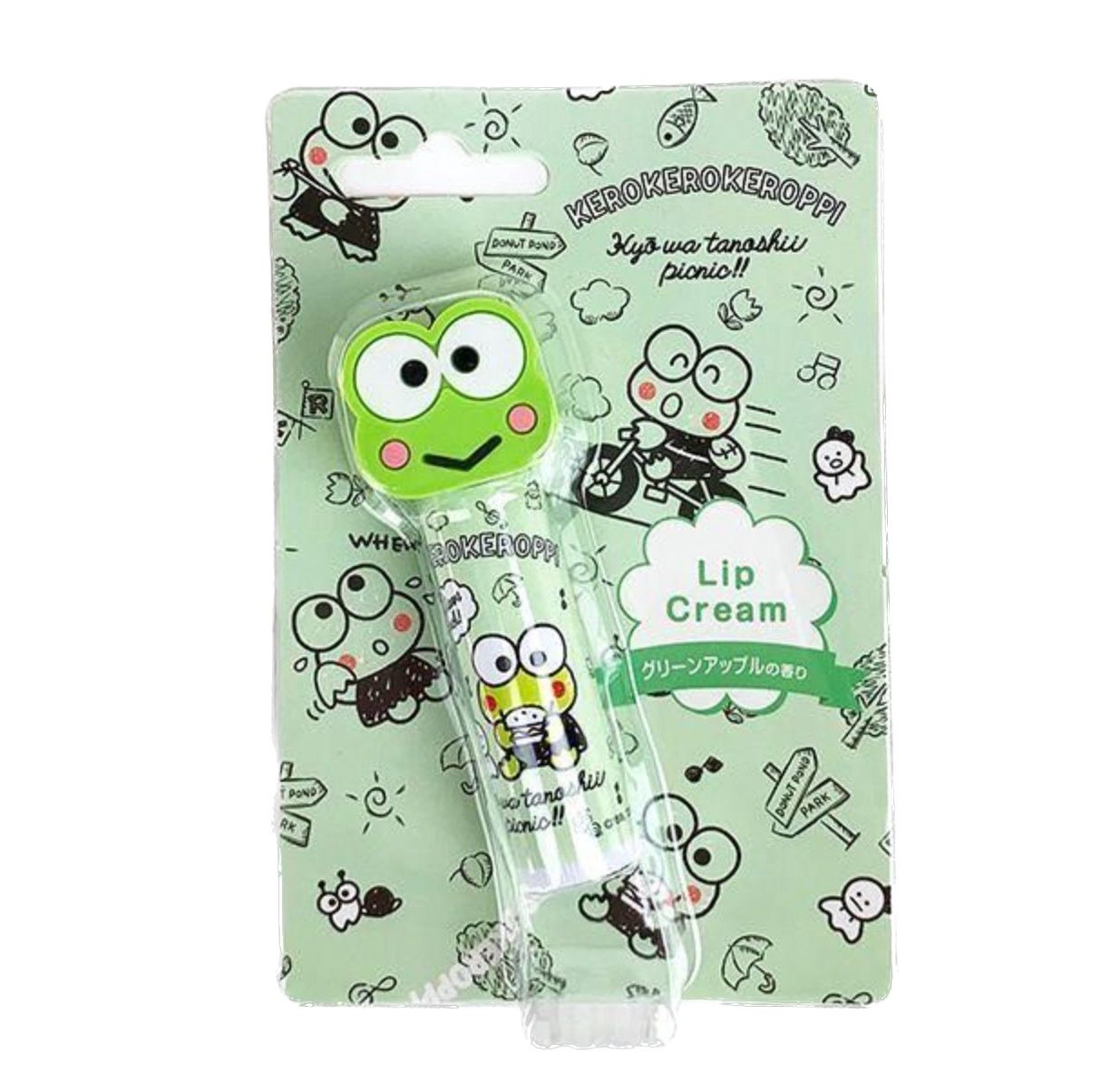 Sanrio Kerokerokeroppi Lip Balm Green Apple Scent