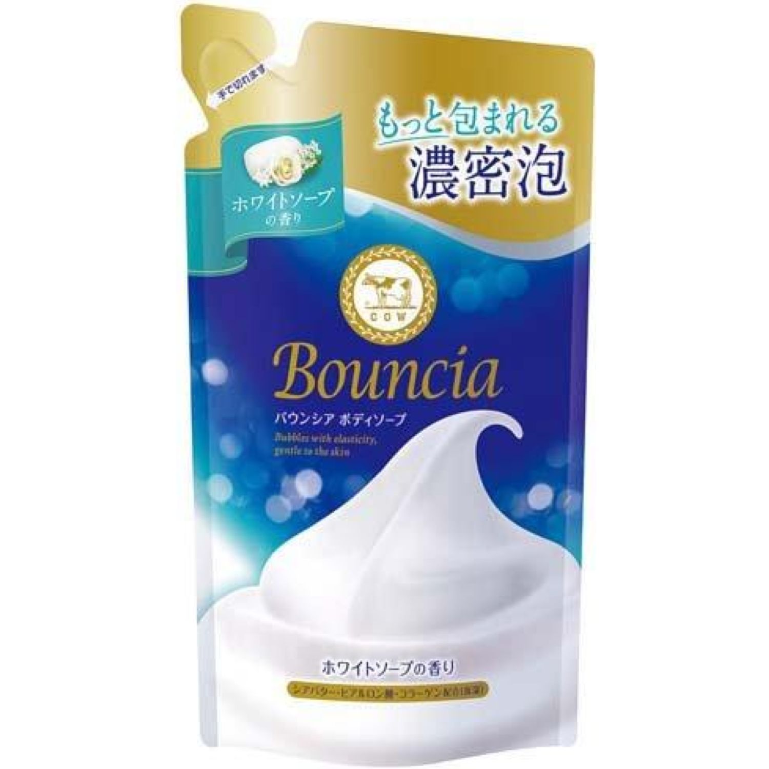 Gyunyu Cow Brand Bouncia Body Soap Refill  White Soap Scent 400ml (P)