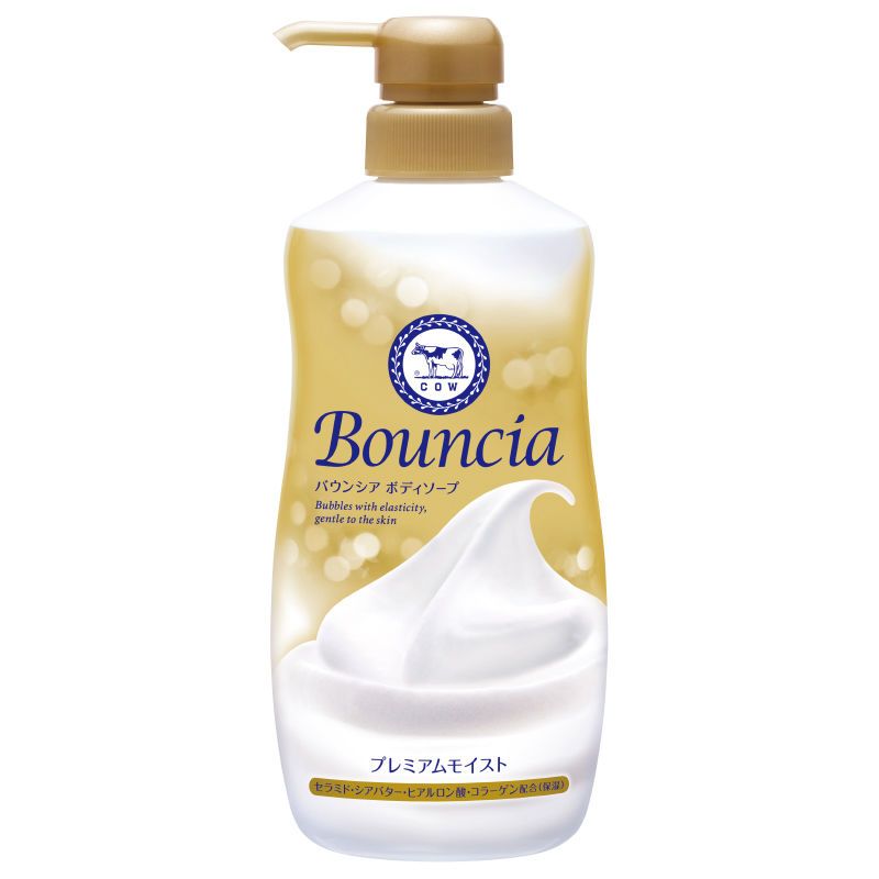 Gyunyu Cow Brand Bouncia Premium Moist Body Soap Pump 500ml (P)