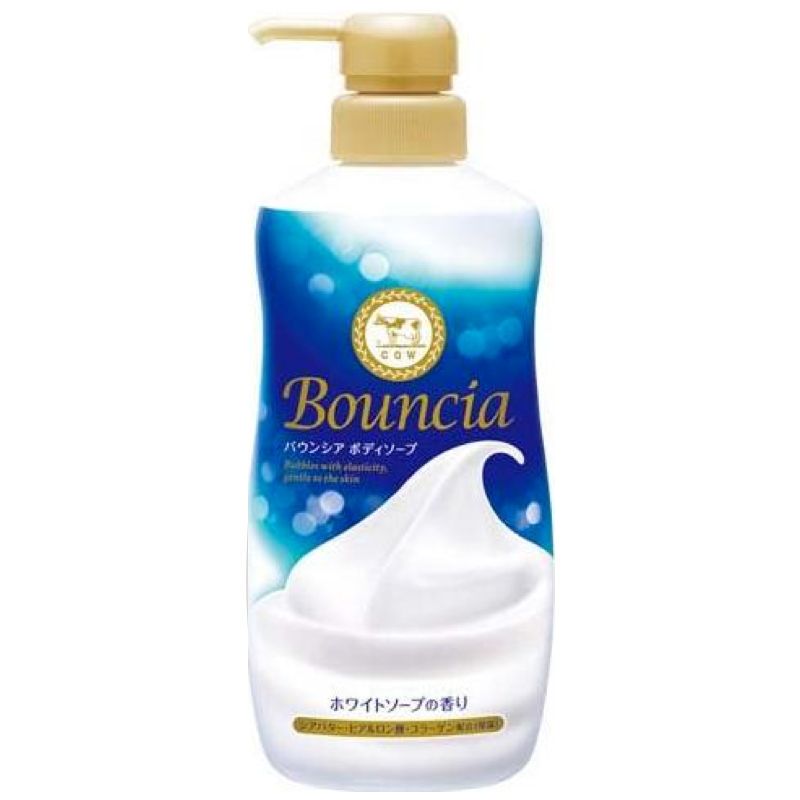 Gyunyu Cow Brand Bouncia White Soap Body Wash Pump 480ml (P)