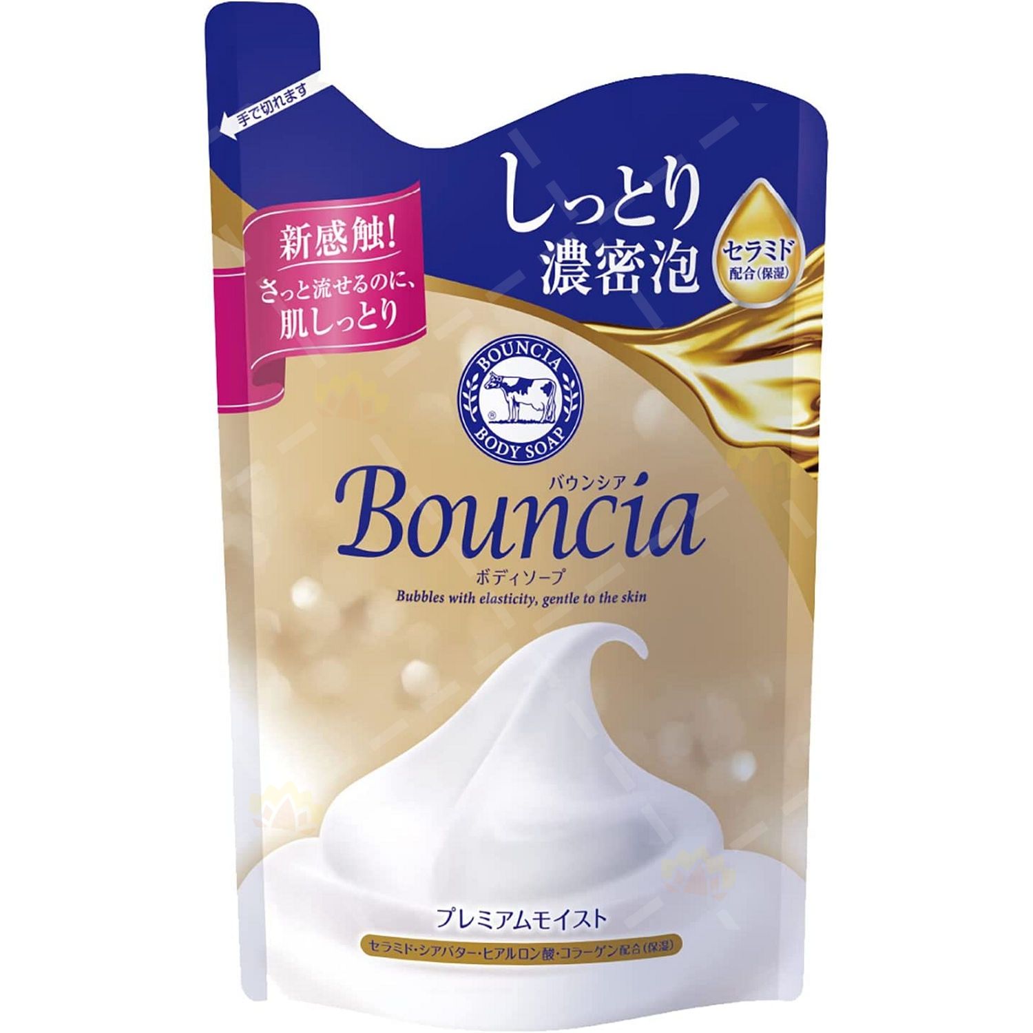 Gyunyu Cow Brand Bouncia Premium Moist Body Soap Refill 400ml (P)