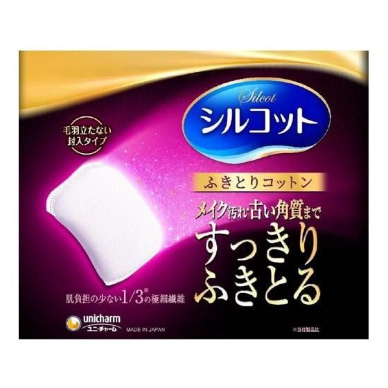 Unicharm Silcot Silky Wiping Off Facial Cotton 32 Sheets