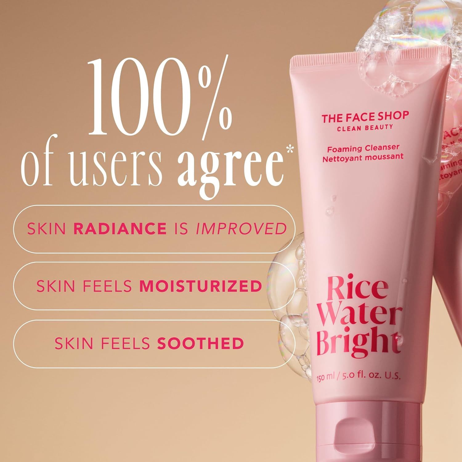 The Face Shop Clean Beauty Cleansing Foam Rice Water Bright 150ml