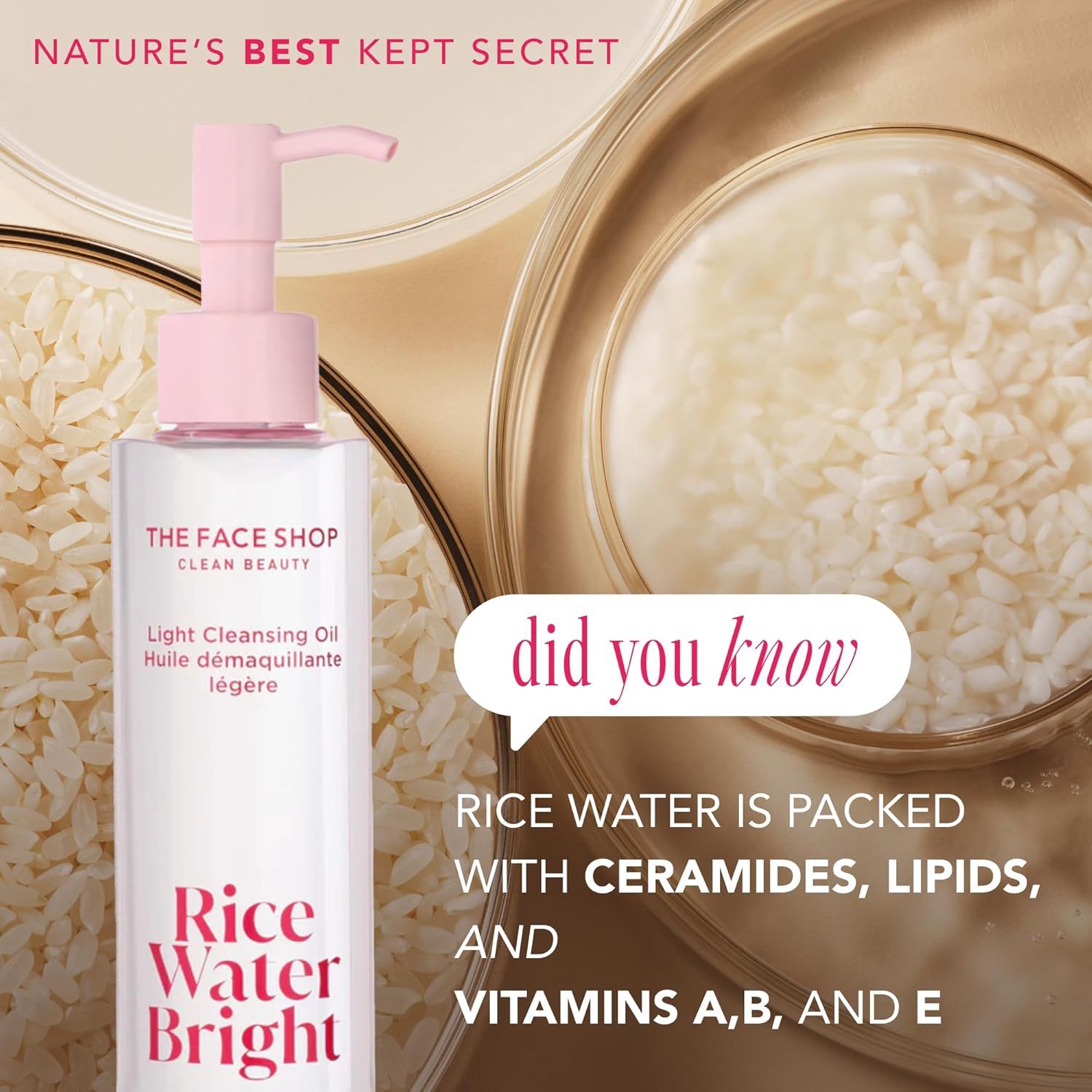 The Face Shop Clean Beauty Light Cleansing Oil Rice Water Bright 150ml