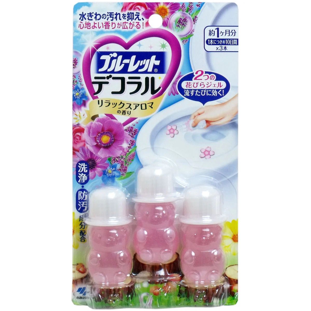 Kobayashi Toilet Cleaner Deodorizer Elegant Flower 3pcs
