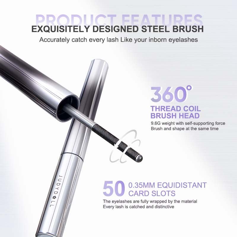 Judydoll 3D 0°Classic Design Curling Eyelash Iron Mascara  #01 Black