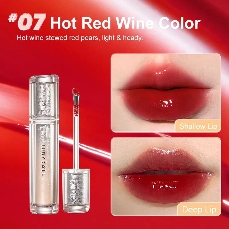 Judydoll Special Edition Ice Watery Lip Gloss  #07 Hot Red Wine Color