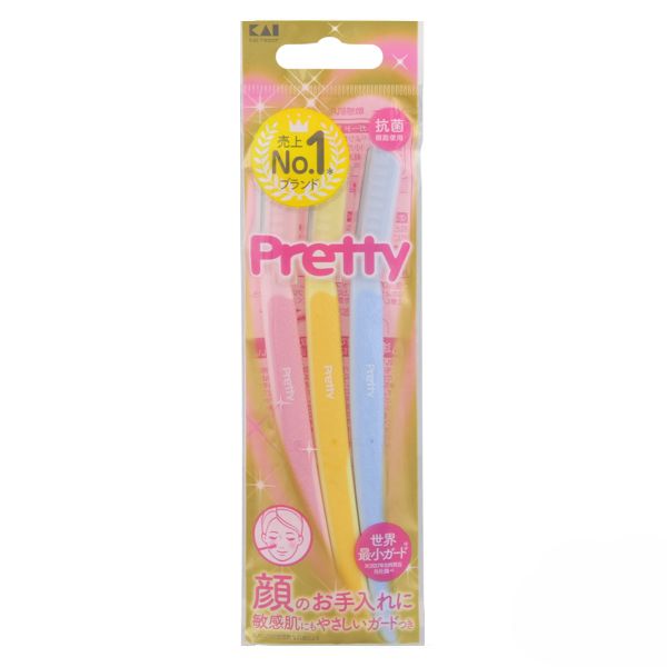 Kai Eyebrow Razor Pretty 3pcs Slim