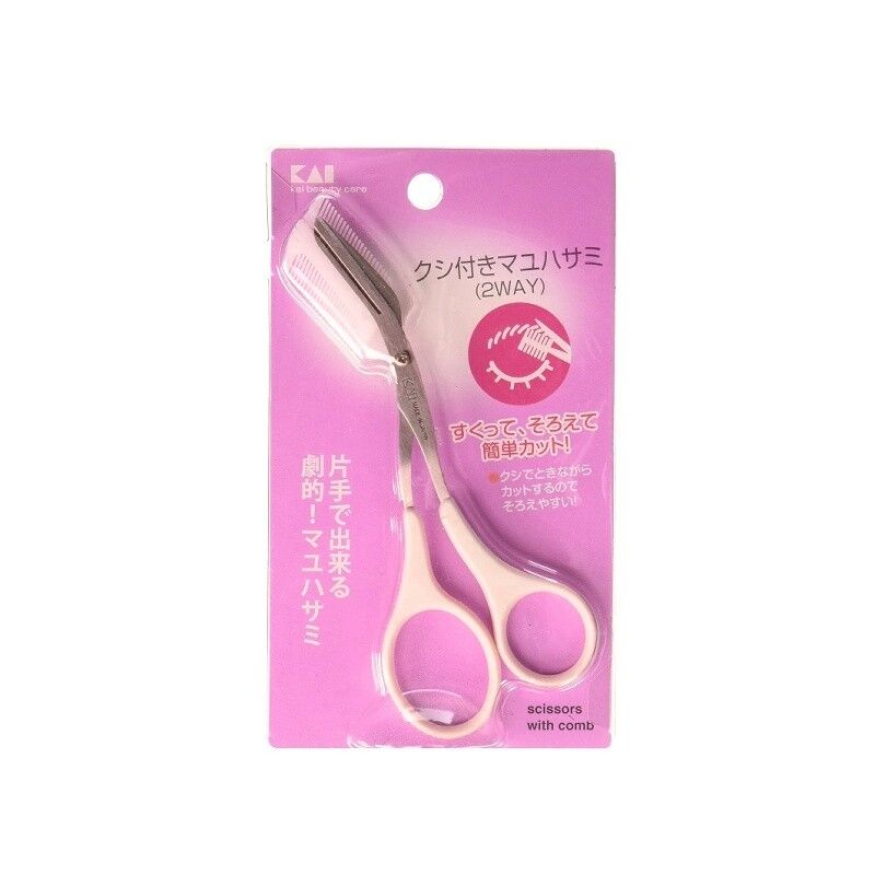 Kai Qec Eyebrow Scissors W/Comb 2Way Pal