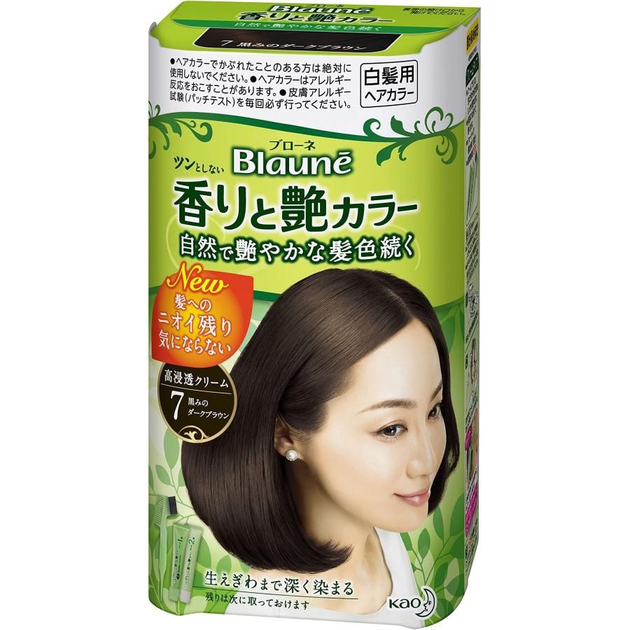 Kao Blaune Fragrance And Luster Color Cream 07 Blackish Dark Brown