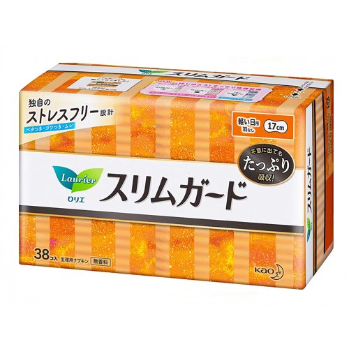 Kao Laurier Slim Guard Sanitary Pad Daily Use 38pcs (17cm)