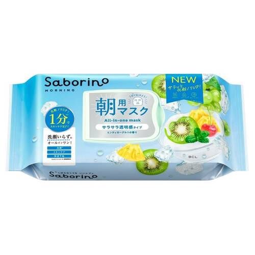 BCL Saborino Morning Facial Mask 28 Sheets (Mint Yogurt Scent) New Limited