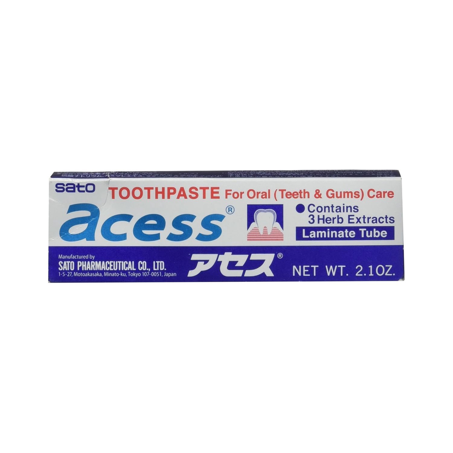 Sato Pharmaceutical Acess Toothpaste Small Size 2.1oz