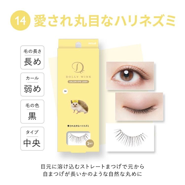 Koji Dolly Wink Salon Eye Lash No.14 - Round Loveable Hedgehog