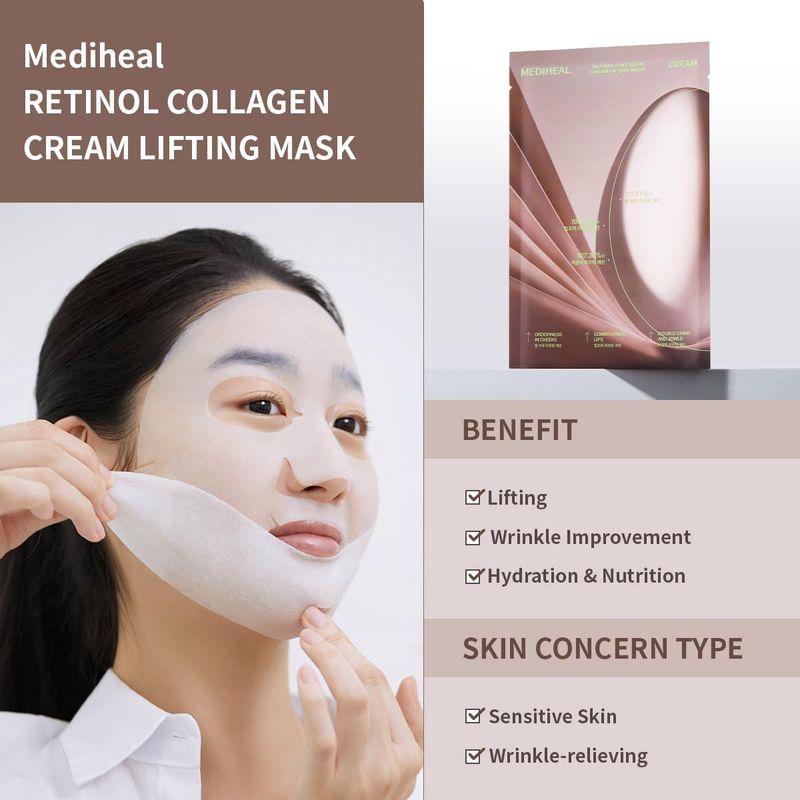 Mediheal Retinol Collagen Cream Lifting Mask 4pcs/Box