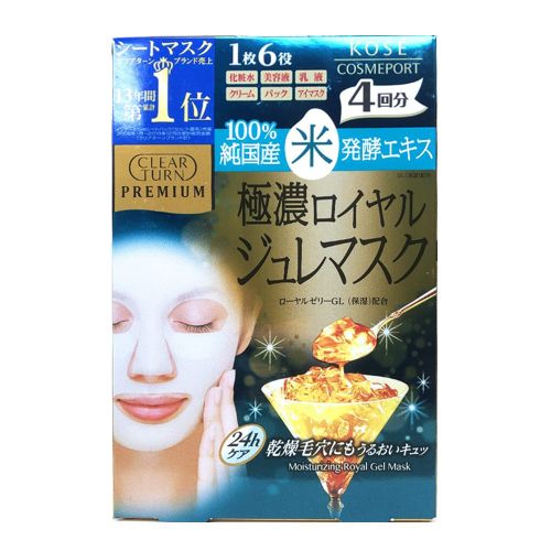 Kose Clear Turn Premium Moisturizing Royal Gel Mask Rice 4pcs/Box